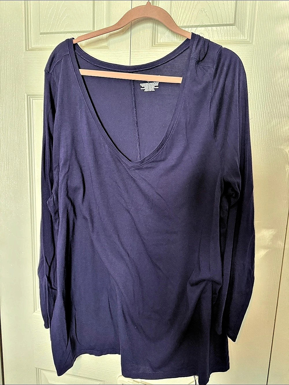 Lane Bryant Long-Sleeve V-Neck Tee in Supima Cotton and MicroModal Tunic Purple